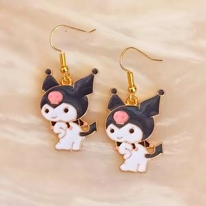 Sanrio Kuromi Oil Painted Handmade Earrings